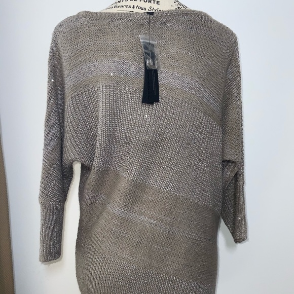 NWT Sheer Shimmery Mixed Stitch Sweater - Picture 6 of 7